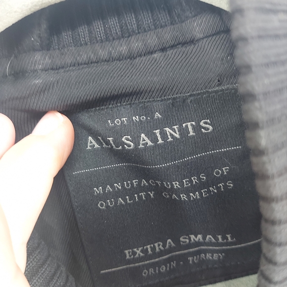 AllSaints Wool Meron Bomber Jacket Size XS Black - Picture 7 of 11